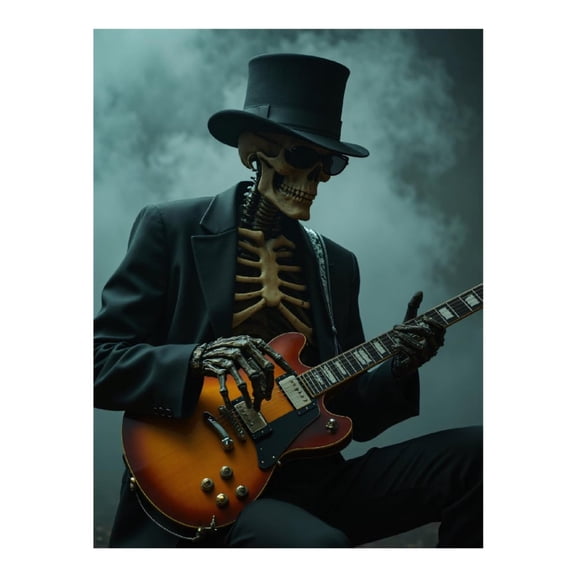 Diamond Art Kits for Adults - 5d Skeleton Musician With Guitar Diamond Painting for Adults, Diamond Art for Adults Beginners, Frameless Diamond Painting Kits for Adults for Home Wall Decor