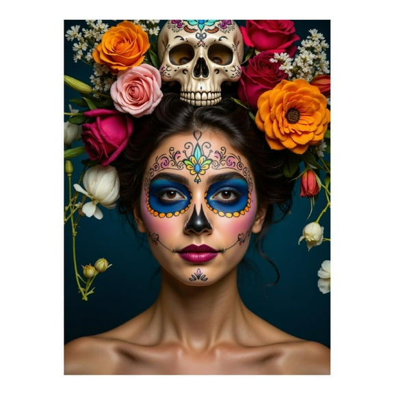 Diamond Art Kits for Adults - 5d Skull Face Paint Floral Beauty Diamond Painting for Adults, Diamond Art for Adults Beginners, Diamond Painting Kits for Adults for Home Wall Decor