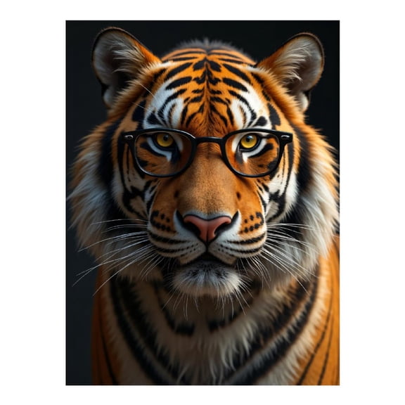Diamond Art Kits for Adults - 5d Smart Tiger Glasses Portrait Diamond Painting for Adults, Diamond Art for Adults Beginners, Diamond Painting Kits for Adults for Home Wall Decor
