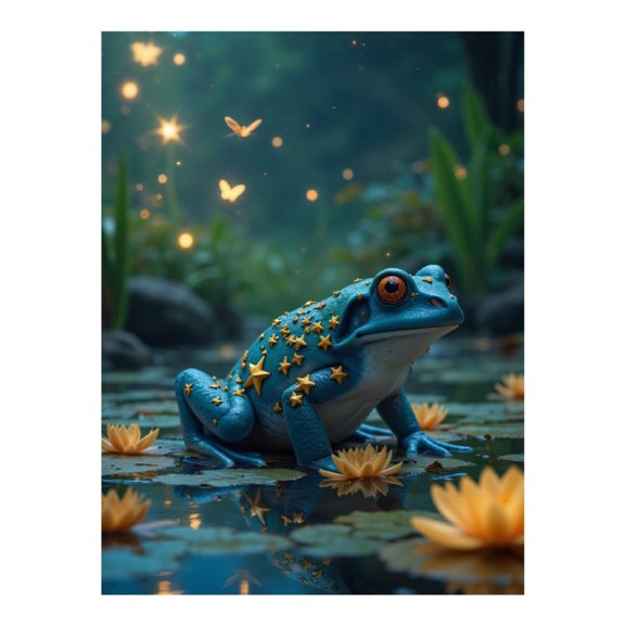 Diamond Art Kits for Adults - 5d Starry Blue Frog Enchanted Night Diamond Painting for Adults, Diamond Art for Adults Beginners, Diamond Painting Kits for Adults for Home Wall Decor
