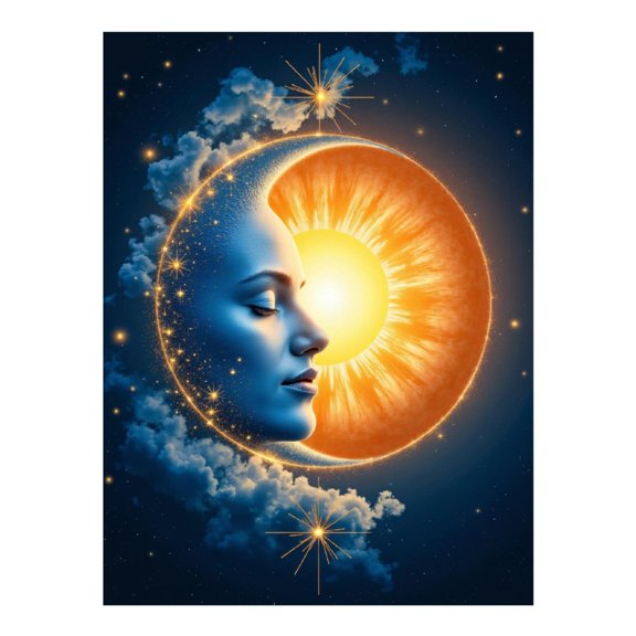 Diamond Art Kits for Adults - 5d Sun Moon Dream Cosmic Art Diamond Painting for Adults, Diamond Art for Adults Beginners, Diamond Painting Kits for Adults for Home Wall Decor