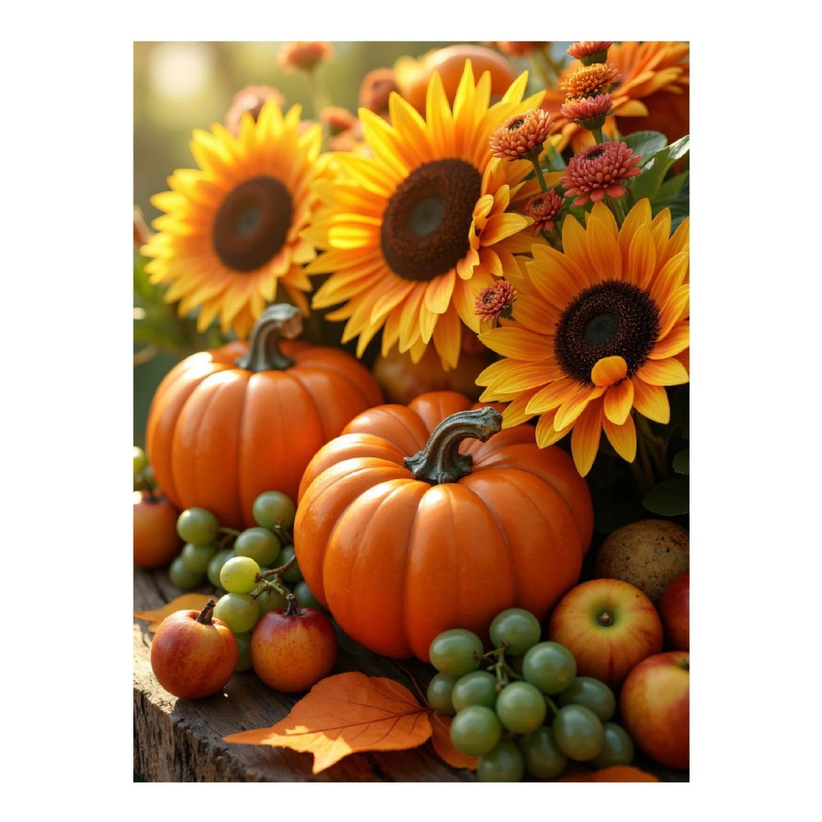 Diamond Art Kits for Adults 5d Sunflowers Pumpkins Autumn Harvest