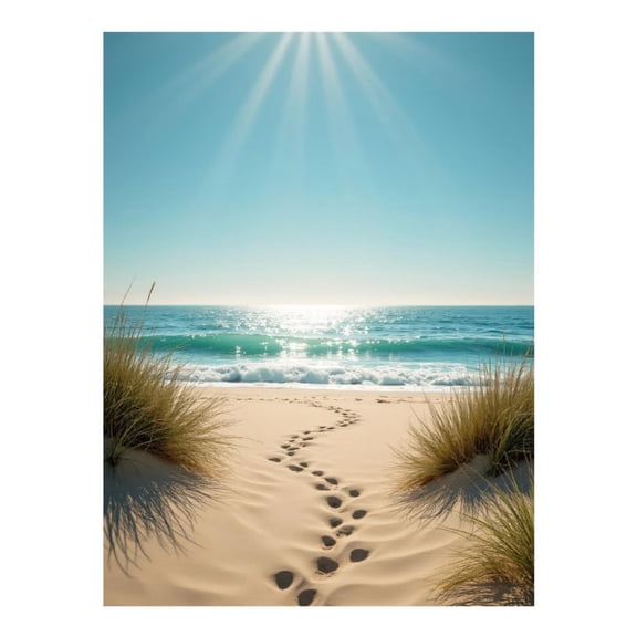 Diamond Art Kits for Adults - 5d Sunny Beach Path Ocean Waves Diamond Painting for Adults, Diamond Art for Adults Beginners, Diamond Painting Kits for Adults for Home Wall Decor