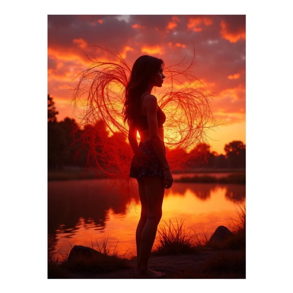 Diamond Art Kits for Adults - 5d Sunset Angelic Silhouette Diamond Painting for Adults, Diamond Art for Adults Beginners, Diamond Painting Kits for Adults for Home Wall Decor