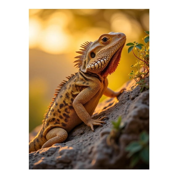 Diamond Art Kits for Adults - 5d Sunset Lizard On Rock Diamond Painting for Adults, Diamond Art for Adults Beginners, Diamond Painting Kits for Adults for Home Wall Decor