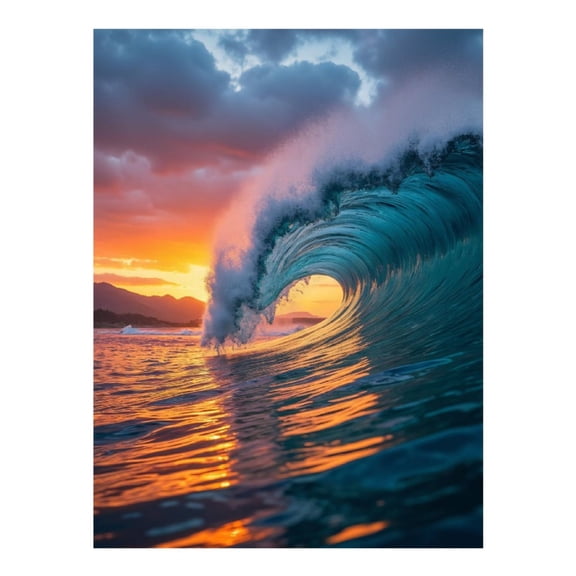 Diamond Art Kits for Adults - 5d Sunset Ocean Wave Horizon Vista Diamond Painting for Adults, Diamond Art for Adults Beginners, Diamond Painting Kits for Adults for Home Wall Decor