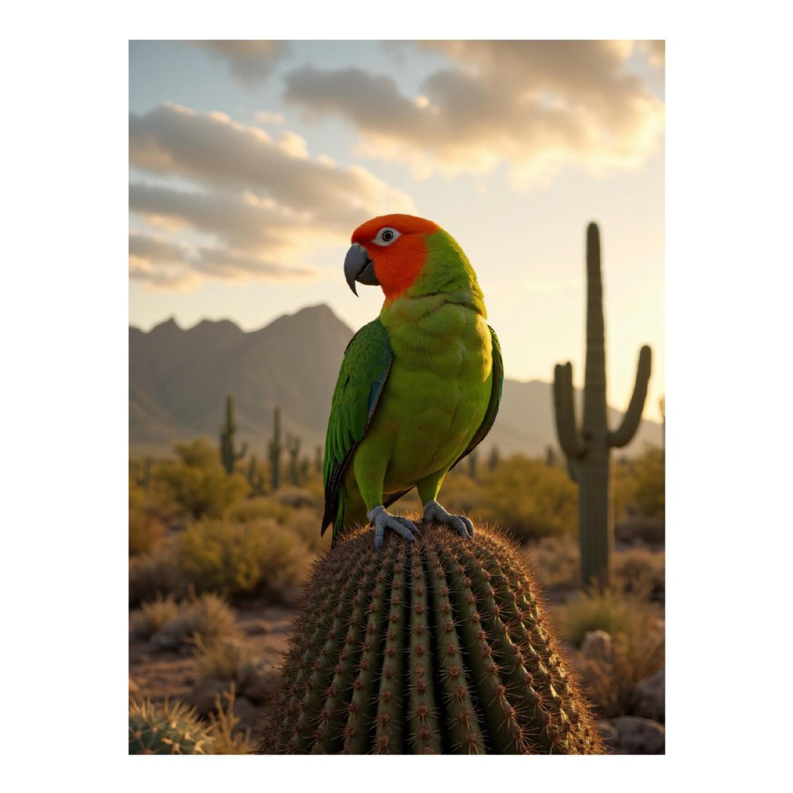 Diamond Art Kits for Adults - 5d Sunset Parrot On Desert Cactus Diamond Painting for Adults, Diamond Art for Adults Beginners, Diamond Painting Kits for Adults for Home Wall Decor