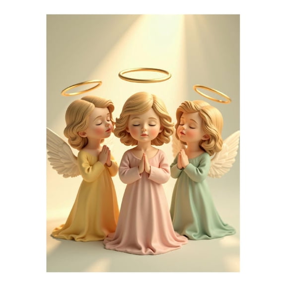 Diamond Art Kits for Adults - 5d Triplet Angelic Figures Praying Diamond Painting for Adults, Diamond Art for Adults Beginners, Diamond Painting Kits for Adults for Home Wall Decor