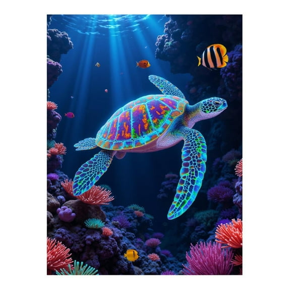 Diamond Art Kits for Adults - 5d Underwater Vibrant Sea Turtle Scene Diamond Painting for Adults, Diamond Art for Adults Beginners, Diamond Painting Kits for Adults for Home Wall Decor