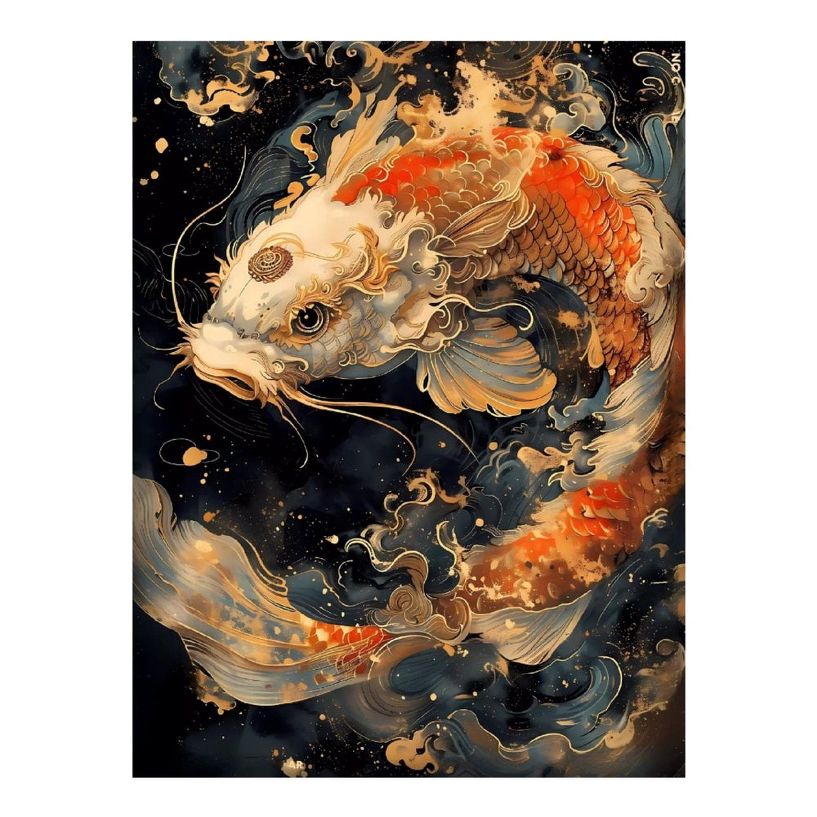 Diamond Art Kits for Adults - 5d Vibrant Artistic Koi Fish Illustration Diamond Painting for Adults, Diamond Art for Adults Beginners, Diamond Painting Kits for Adults for Home Wall Decor