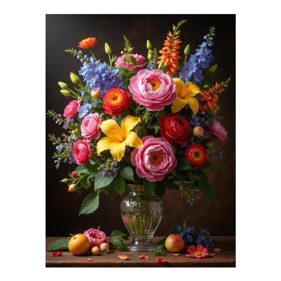 Diamond Art Kits for Adults - 5d Vibrant Floral Bouquet Still Life Diamond Painting for Adults, Diamond Art for Adults Beginners, Diamond Painting Kits for Adults for Home Wall Decor