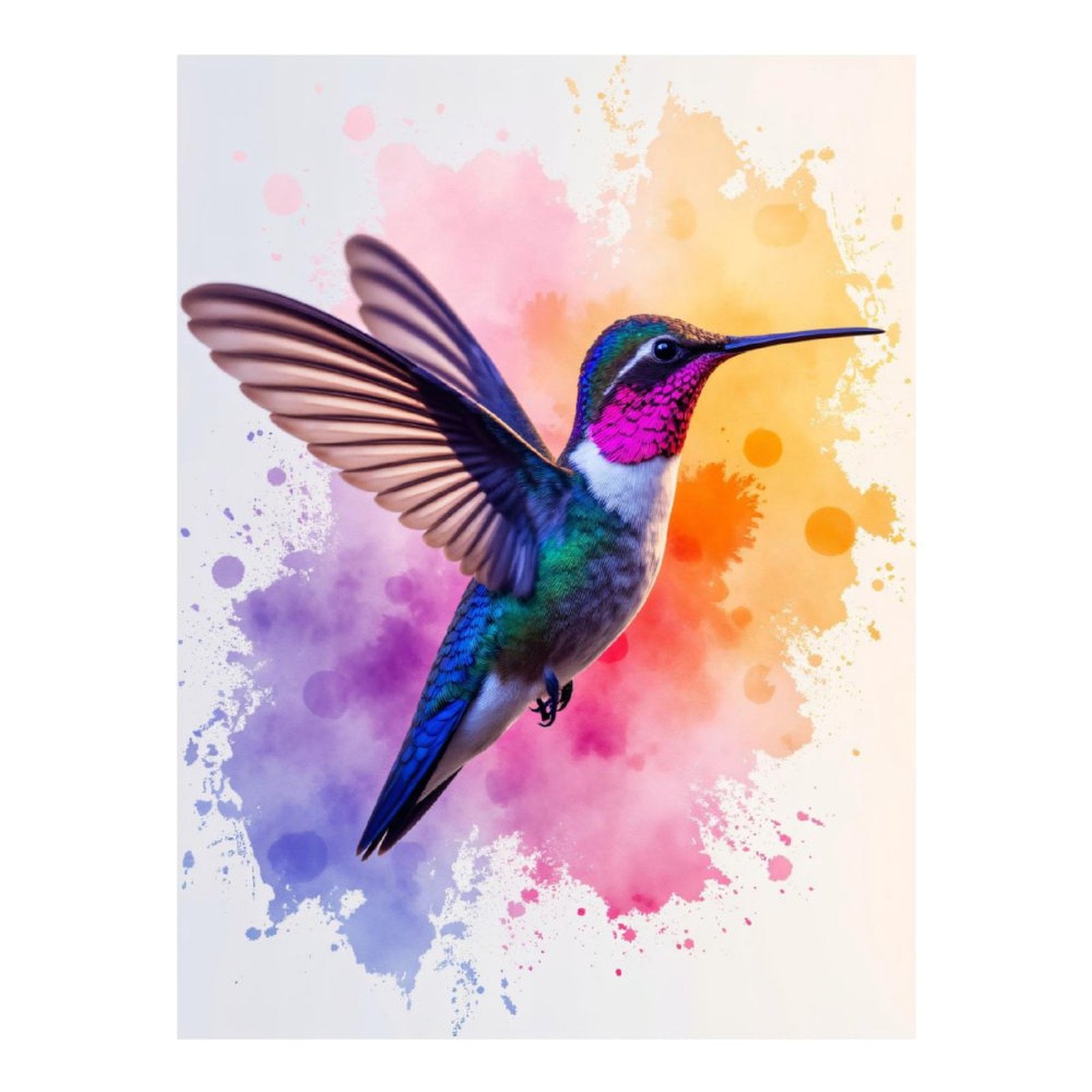 Diamond Art Kits for Adults - 5d Vibrant Hummingbird In Flight Colors Diamond Painting for Adults, Diamond Art for Adults Beginners, Diamond Painting Kits for Adults for Home Wall Decor