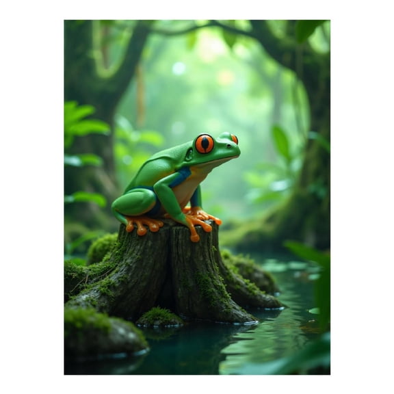 Diamond Art Kits for Adults - 5d Vibrant Jungle Frog Serenity Scene Diamond Painting for Adults, Diamond Art for Adults Beginners, Diamond Painting Kits for Adults for Home Wall Decor