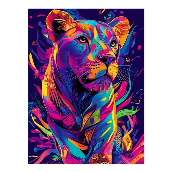 Diamond Art Kits for Adults - 5d Vibrant Lion Pop Art Illustration Diamond Painting for Adults, Diamond Art for Adults Beginners, Diamond Painting Kits for Adults for Home Wall Decor