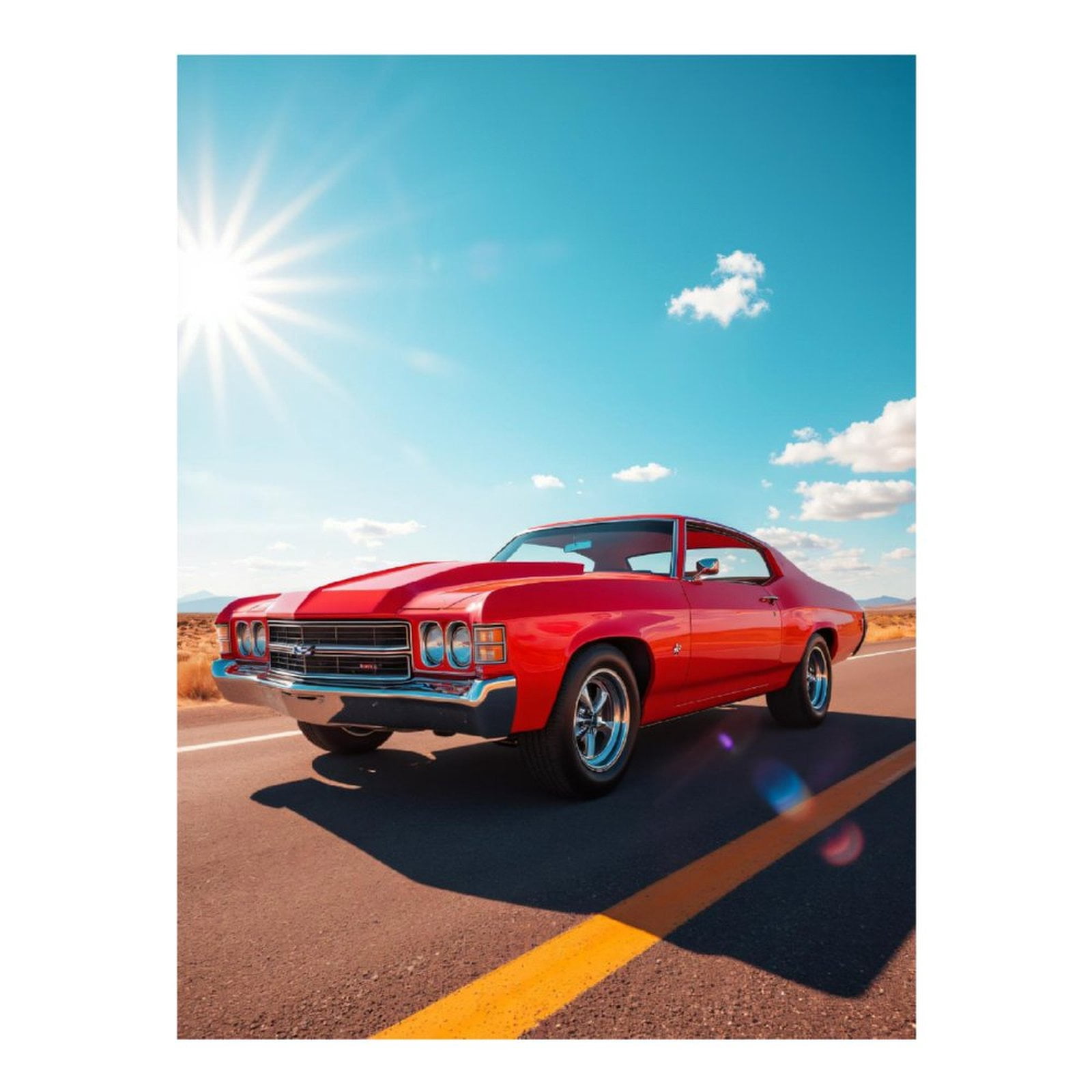 Diamond Art Kits for Adults - 5d Vintage Red Classic Car Drive Diamond Painting for Adults, Diamond Art for Adults Beginners, Diamond Painting Kits for Adults for Home Wall Decor