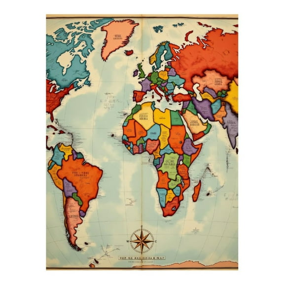 Diamond Art Kits for Adults - 5d Vintage World Map Illustration Diamond Painting for Adults, Diamond Art for Adults Beginners, Diamond Painting Kits for Adults for Home Wall Decor