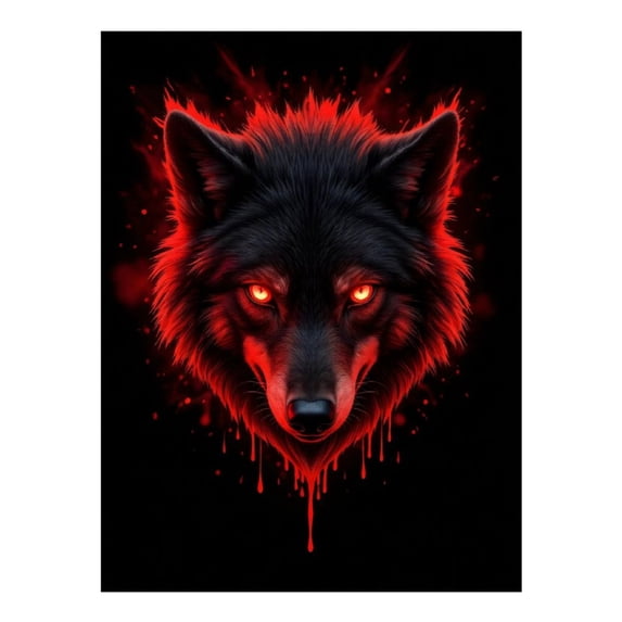 Diamond Art Kits for Adults - 5d Wolf Red Eyes Dark Aura Painting Diamond Painting for Adults, Diamond Art for Adults Beginners, Frameless Diamond Painting Kits for Adults for Home Wall Decor