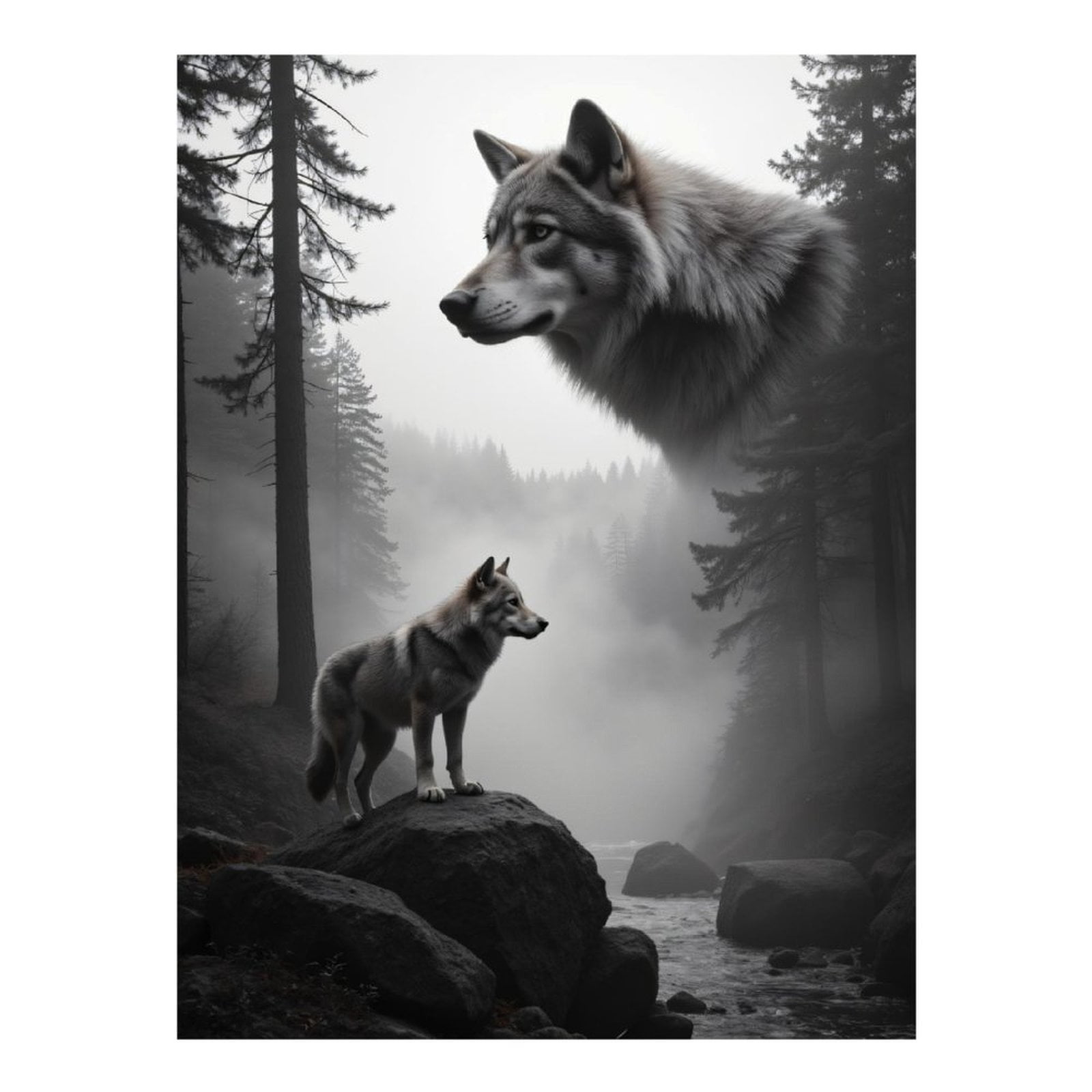 Diamond Art Kits for Adults - 5d Wolf Spirit In Misty Forest Diamond Painting for Adults, Diamond Art for Adults Beginners, Diamond Painting Kits for Adults for Home Wall Decor