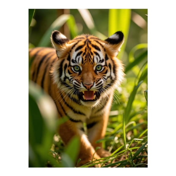 Diamond Art Kits for Adults - 5d Young Tiger Jungle Stare Diamond Painting for Adults, Diamond Art for Adults Beginners, Diamond Painting Kits for Adults for Home Wall Decor