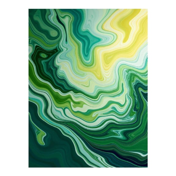 Diamond Art Kits for Adults, Abstract Green Yellow Swirl Pattern 5D Diamond Painting Kits for Adults Beginners, DIY Full Drill Diamond Painting, Gem Art and Crafts 12x16