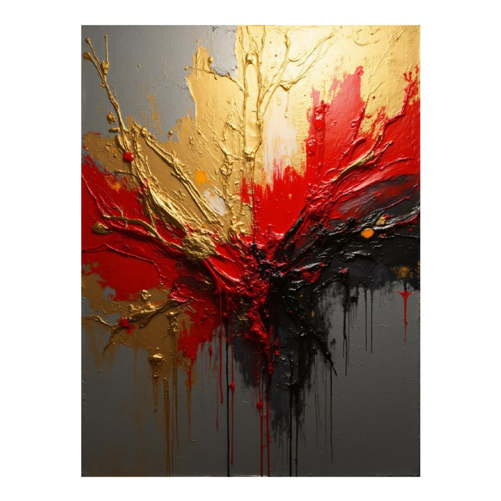 Diamond Art Kits for Adults, Abstract Red Gold Explosion Art 5D Diamond Painting Kits for Adults Beginners, DIY Full Drill Diamond Painting, Gem Art and Crafts 12x16