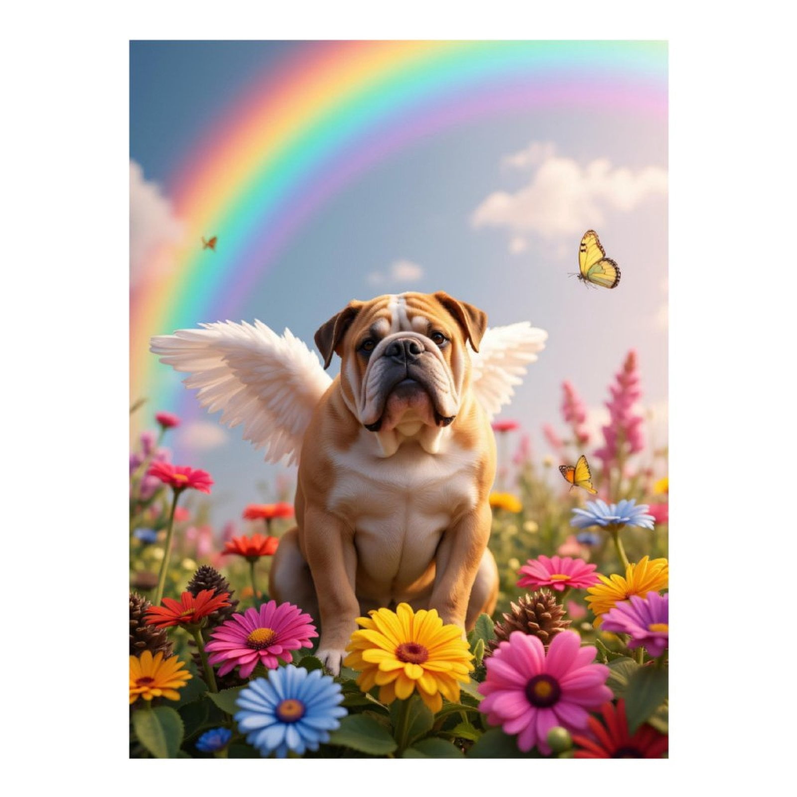 Diamond Art Kits for Adults, Angel Dog In Flower Meadow 5D Diamond Painting Kits for Adults Beginners, DIY Full Drill Diamond Painting, Gem Art and Crafts 12x16