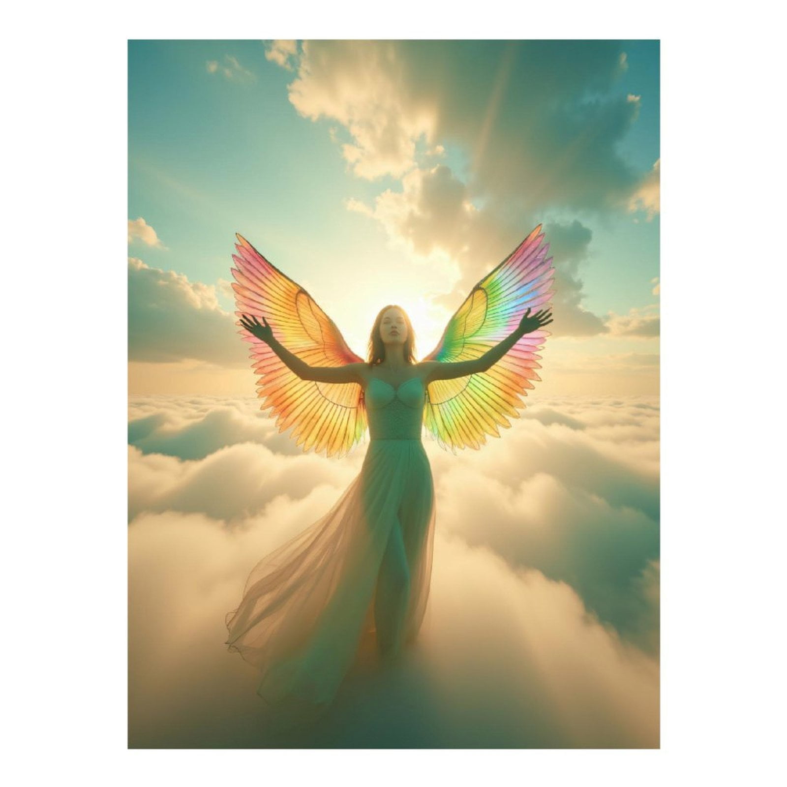 Diamond Art Kits for Adults, Angel In Radiant Sky 5D Diamond Painting Kits for Adults Beginners, DIY Full Drill Diamond Painting, Gem Art and Crafts 12x16