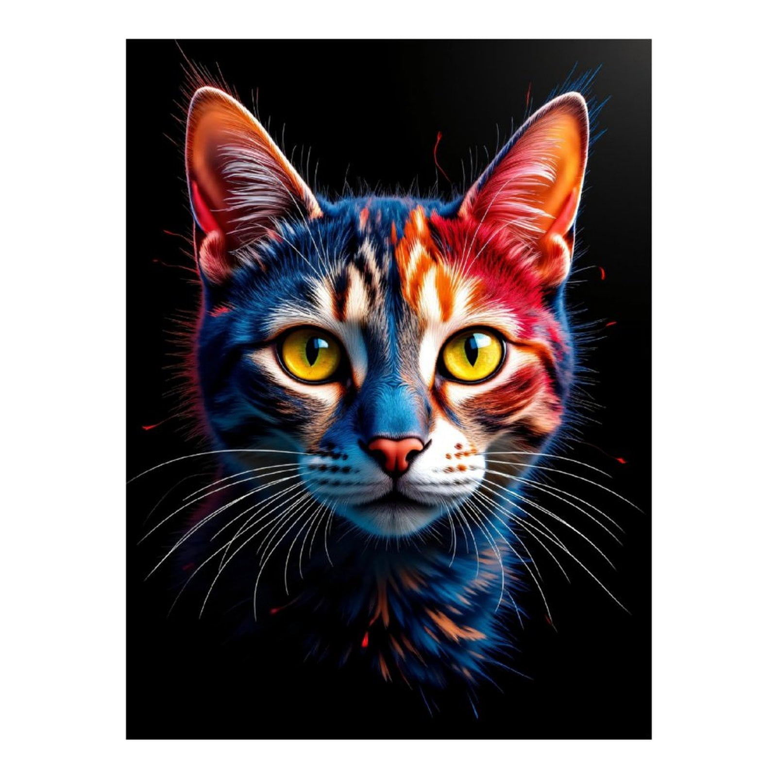 Diamond Art Kits for Adults, Animated Cat Vibrant Colors Portrait 5D Diamond Painting Kits for Adults Beginners, DIY Full Drill Diamond Painting, Gem Art and Crafts 12x16