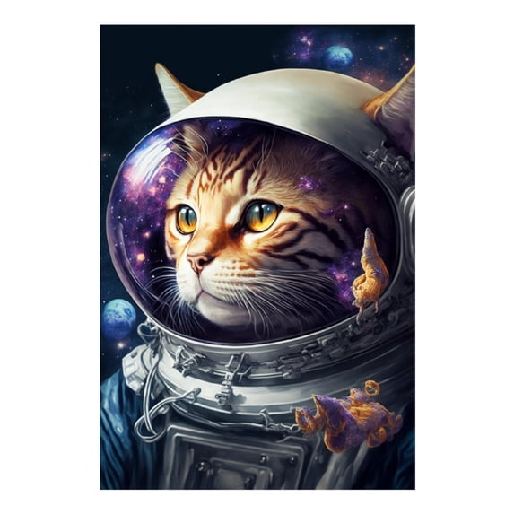 Diamond Art Kits for Adults, Astronaut CatDiamond Painting Kits for Beginners, Frameless Round 5D Full Drill Diamonds Art Gem Art Crafts Home Decor Gifts