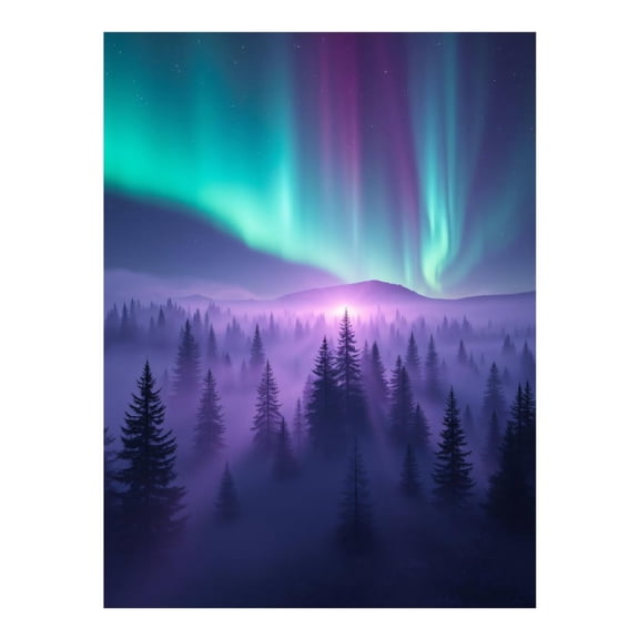 Diamond Art Kits for Adults - Aurora Borealis Misty Forest Night 5d Diamond Painting for Adults, Diamond Art for Adults Beginners, Frameless Diamond Painting Kits for Adults for Home Wall Decor