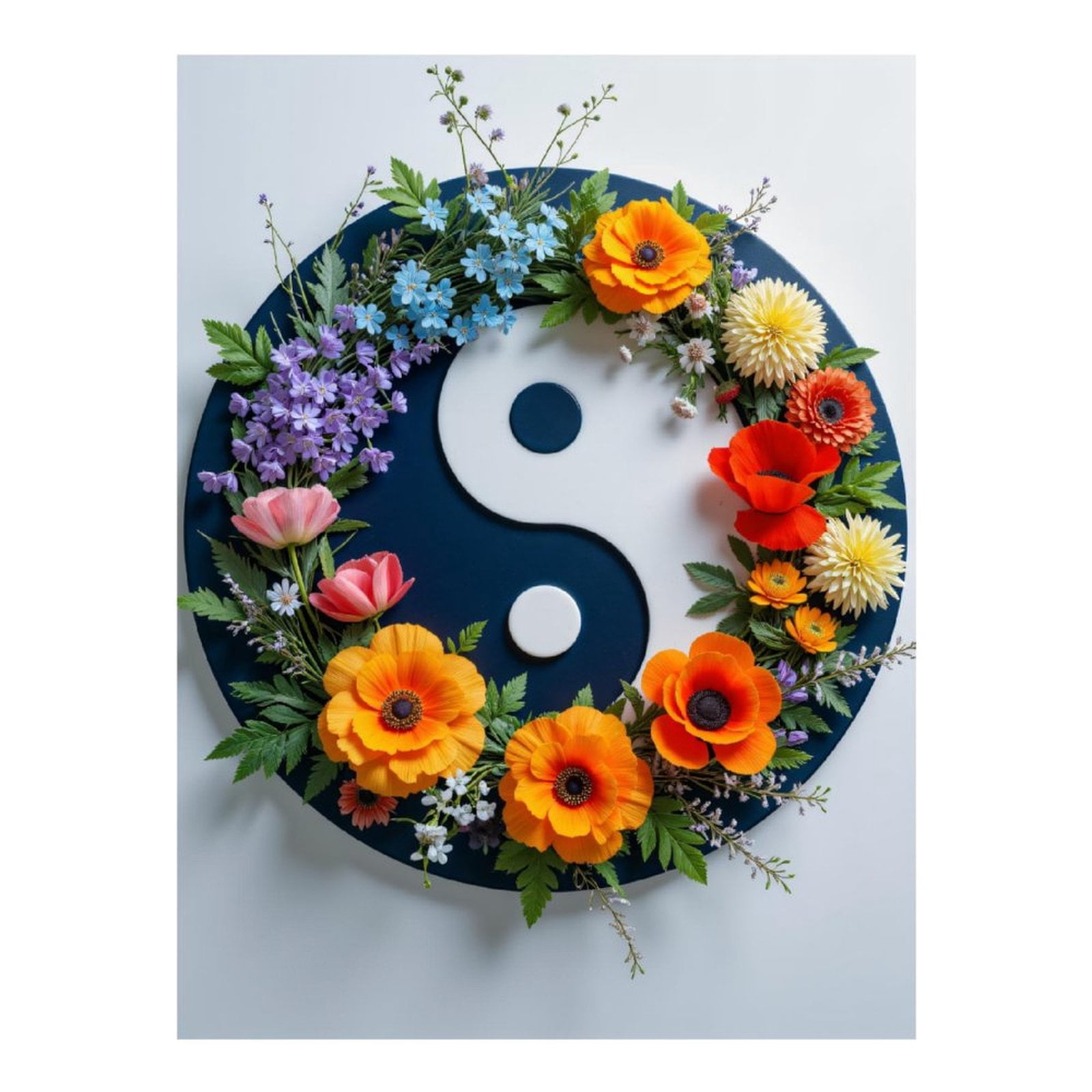 Diamond Art Kits for Adults, Balance Floral Yin Yang Display 5D Diamond Painting Kits for Adults Beginners, DIY Full Drill Diamond Painting, Gem Art and Crafts 12x16