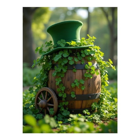 Diamond Art Kits for Adults, Barrel Green Hat Forest 5D Diamond Painting Kits for Adults Beginners, DIY Full Drill Diamond Painting, Gem Art and Crafts 12x16
