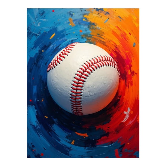 Diamond Art Kits for Adults, Baseball Colorful Abstract Vortex 5D Diamond Painting Kits for Adults Beginners, DIY Full Drill Diamond Painting, Gem Art and Crafts 12x16