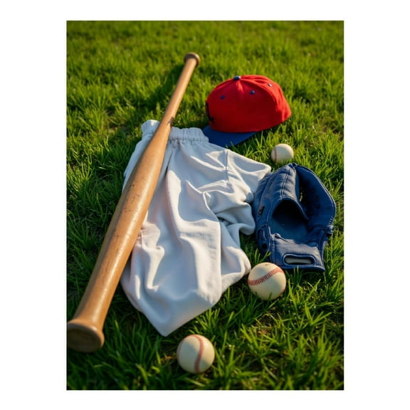 Diamond Art Kits for Adults - Baseball Gear On Grass Field 5d Diamond Painting for Adults, Diamond Art for Adults Beginners, Frameless Diamond Painting Kits for Adults for Home Wall Decor