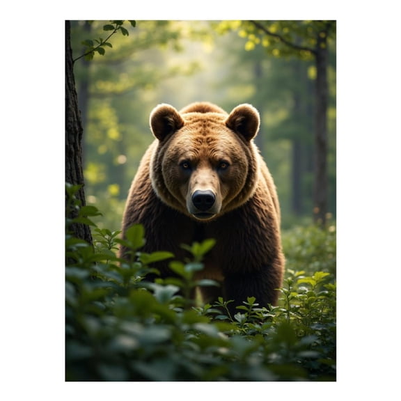 Diamond Art Kits for Adults, Bear Forest Greenery Sunlight Nature 5D Diamond Painting Kits for Adults Beginners, DIY Full Drill Diamond Painting, Gem Art and Crafts 12x16