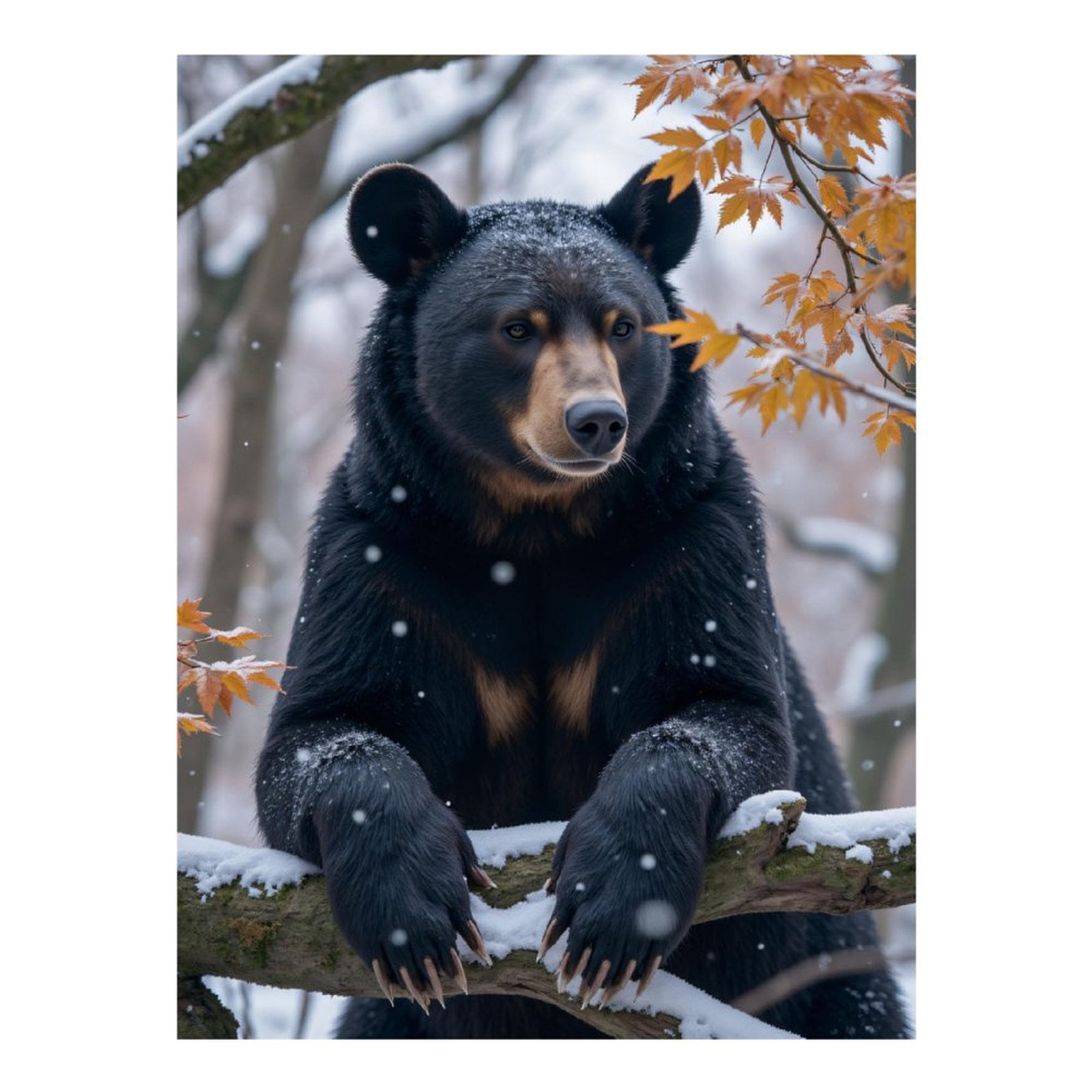 Diamond Art Kits for Adults, Bear In Snowy Forest Scene 5D Diamond Painting Kits for Adults Beginners, DIY Full Drill Diamond Painting, Gem Art and Crafts 12x16