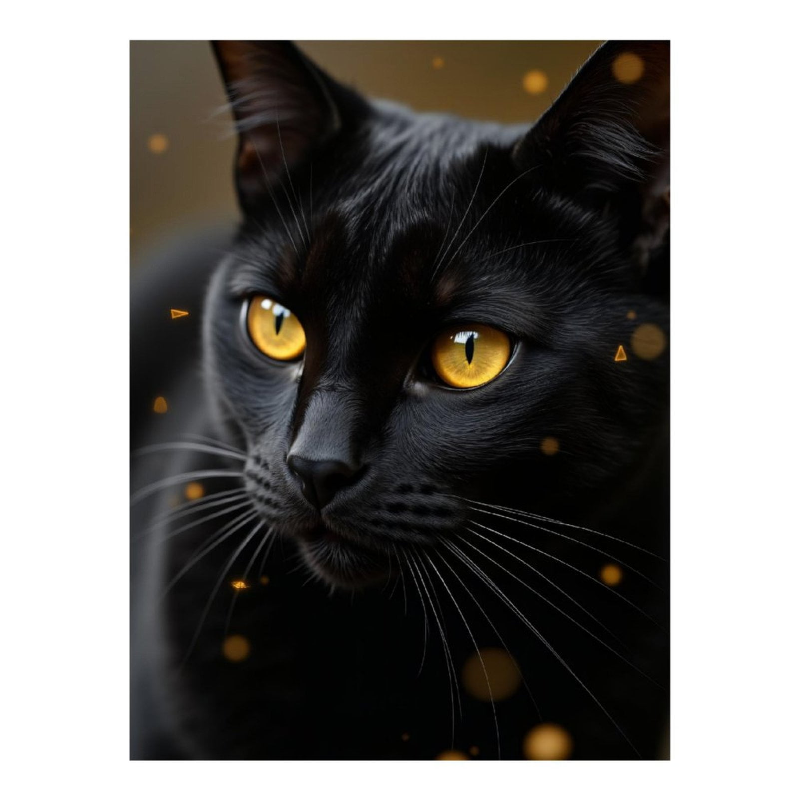 Diamond Art Kits for Adults, Black Cat With Golden Eyes 5D Diamond Painting Kits for Adults Beginners, DIY Full Drill Diamond Painting, Gem Art and Crafts 12x16