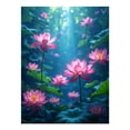 thumbnail image 1 of Diamond Art Kits for Adults - Blooming Pink Lotus Garden 5d Diamond Painting for Adults, Diamond Art for Adults Beginners, Frameless Diamond Painting Kits for Adults for Home Wall Decor, 1 of 7