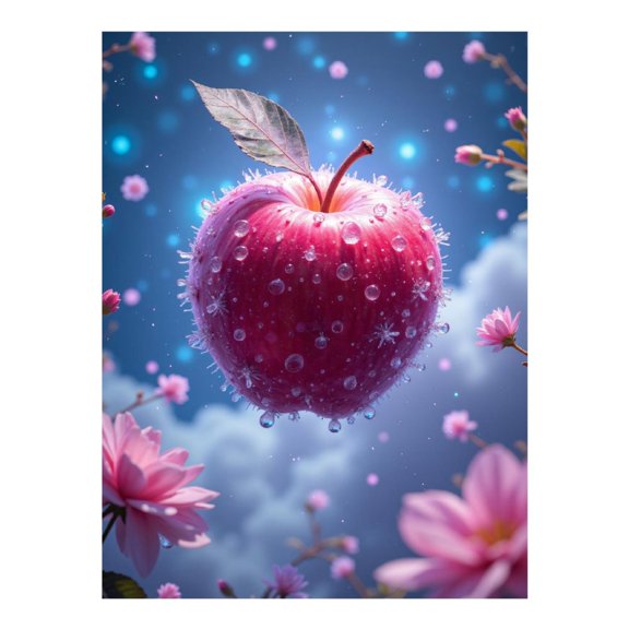 Diamond Art Kits for Adults - Blossom Fruit Floating Dew Fantasy 5d Diamond Painting for Adults, Diamond Art for Adults Beginners, Frameless Diamond Painting Kits for Adults for Home Wall Decor