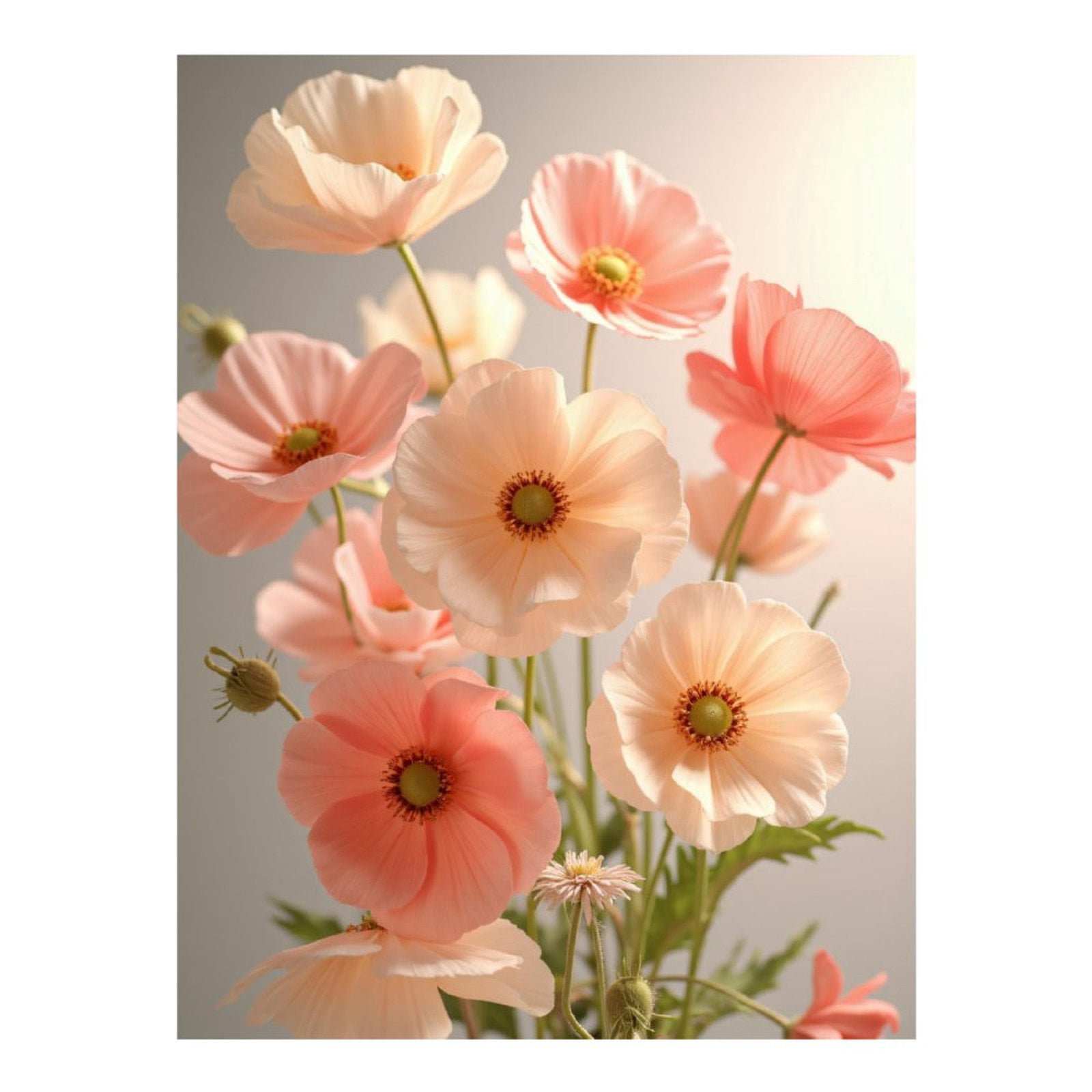 Diamond Art Kits for Adults, Blossoming Pastel Floral Arrangement 5D Diamond Painting Kits for Adults Beginners, DIY Full Drill Diamond Painting, Gem Art and Crafts 12x16