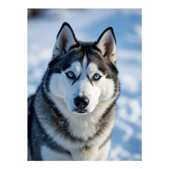 Diamond Art Kits for Adults - Blue Eyed Husky In Snow 5d Diamond Painting for Adults, Diamond Art for Adults Beginners, Frameless Diamond Painting Kits for Adults for Home Wall Decor