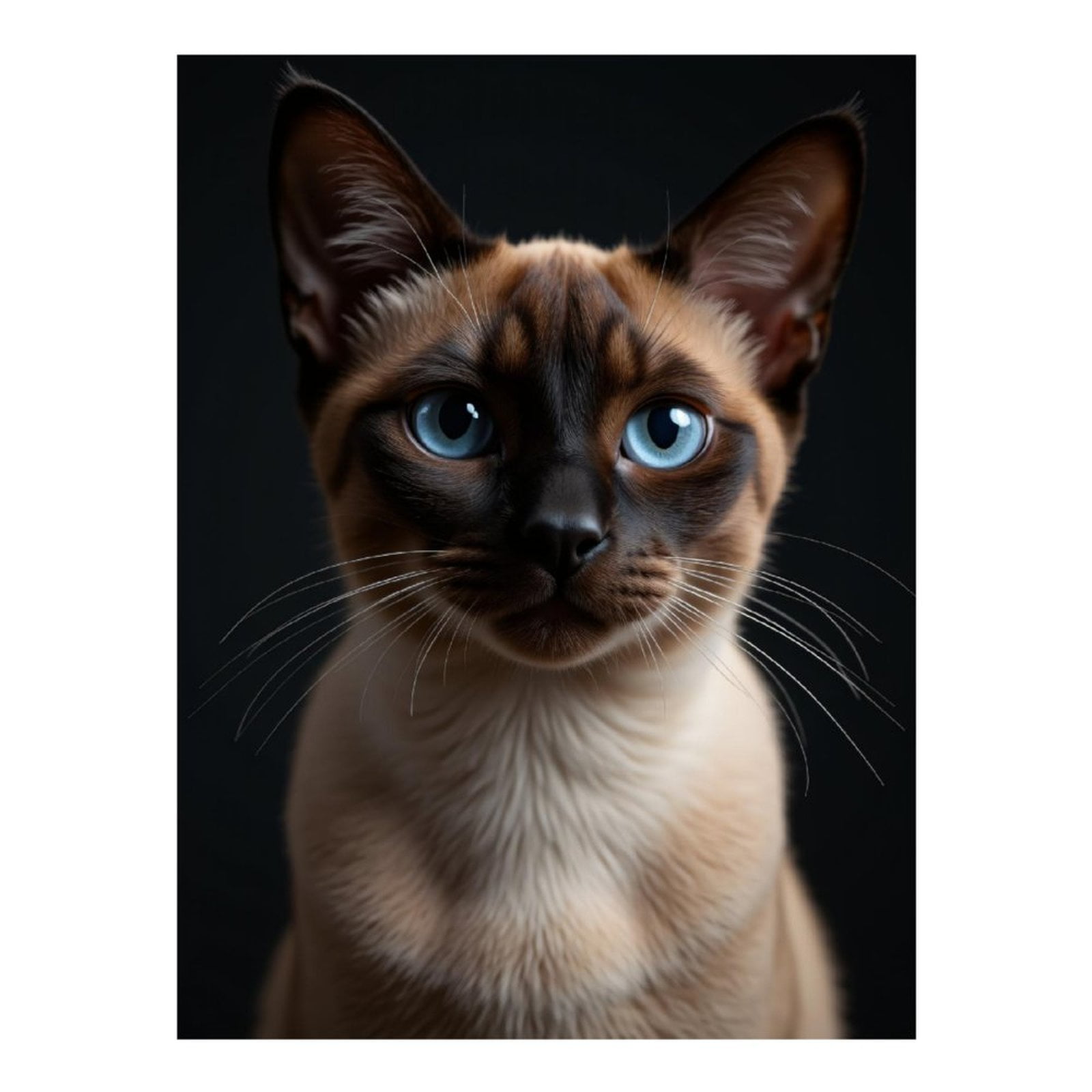 Diamond Art Kits for Adults - Blue Eyed Siamese Cat Portrait 5d Diamond Painting for Adults, Diamond Art for Adults Beginners, Frameless Diamond Painting Kits for Adults for Home Wall Decor