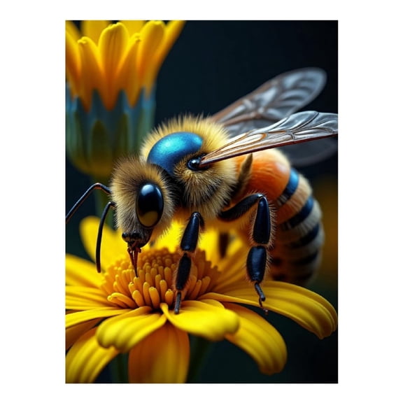 Diamond Art Kits for Adults - Bright Bee Print No.31 5D Frameless Dimond Painting Kit for Adults Beginner, Round Diamond Kits for Home Wall Decor, Gift for Women