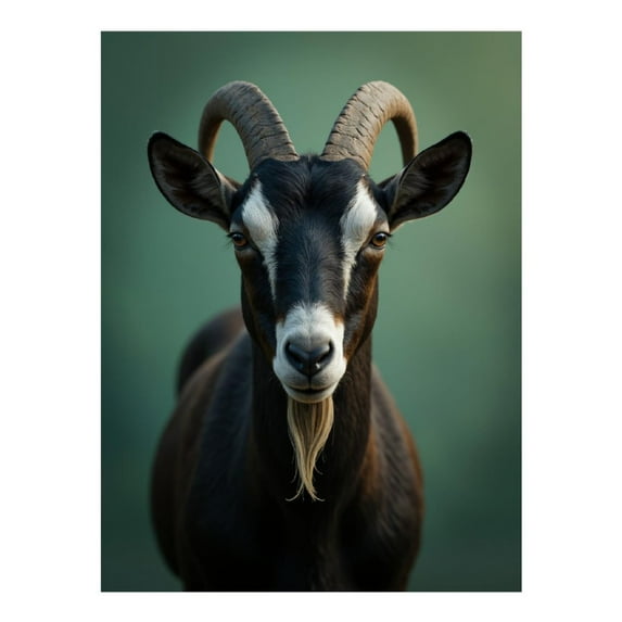 Diamond Art Kits for Adults, Brown Goat Portrait Green Background 5D Diamond Painting Kits for Adults Beginners, DIY Full Drill Diamond Painting, Gem Art and Crafts 12x16