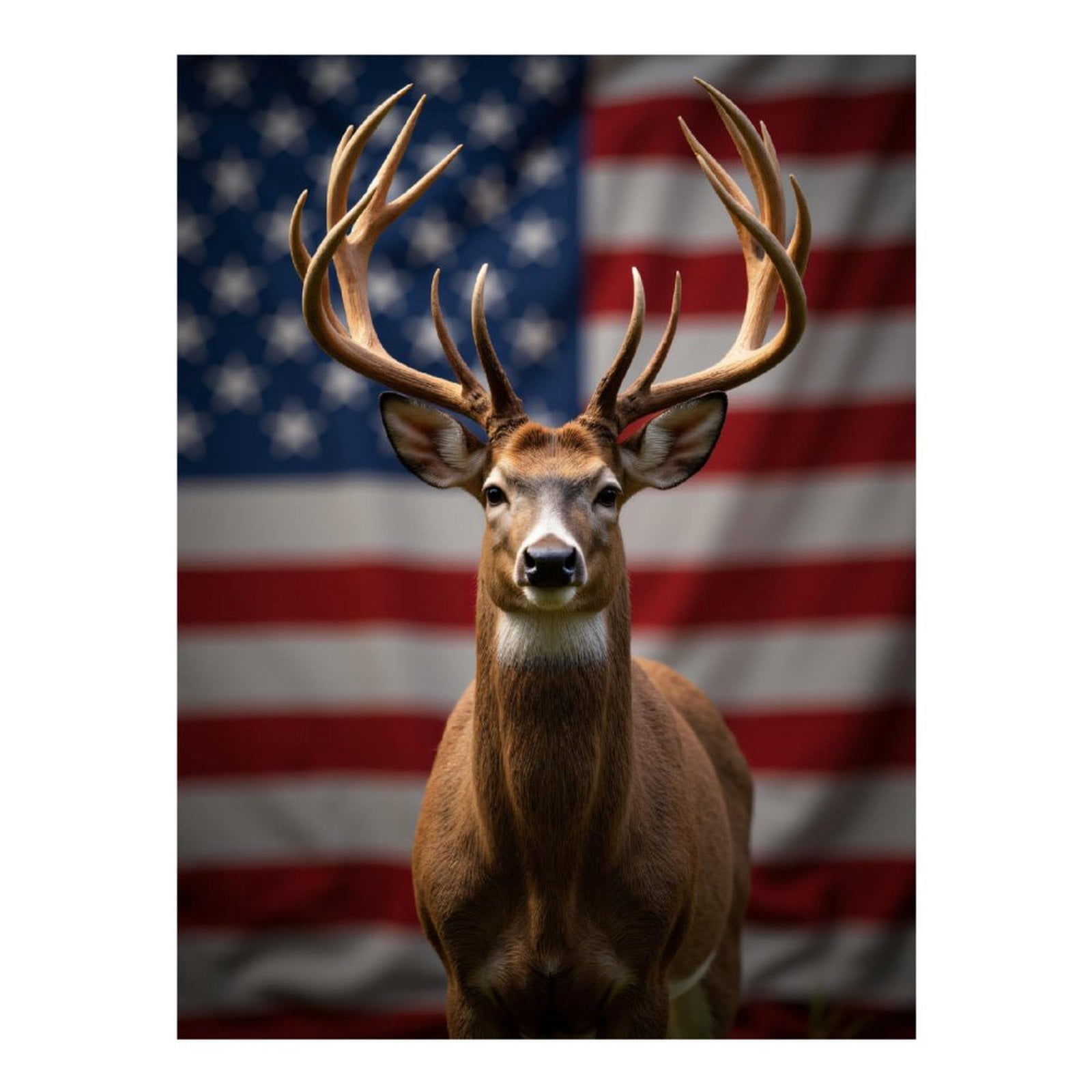 Diamond Art Kits for Adults, Buck American Flag Wildlife Stars 5D Diamond Painting Kits for Adults Beginners, DIY Full Drill Diamond Painting, Gem Art and Crafts 12x16