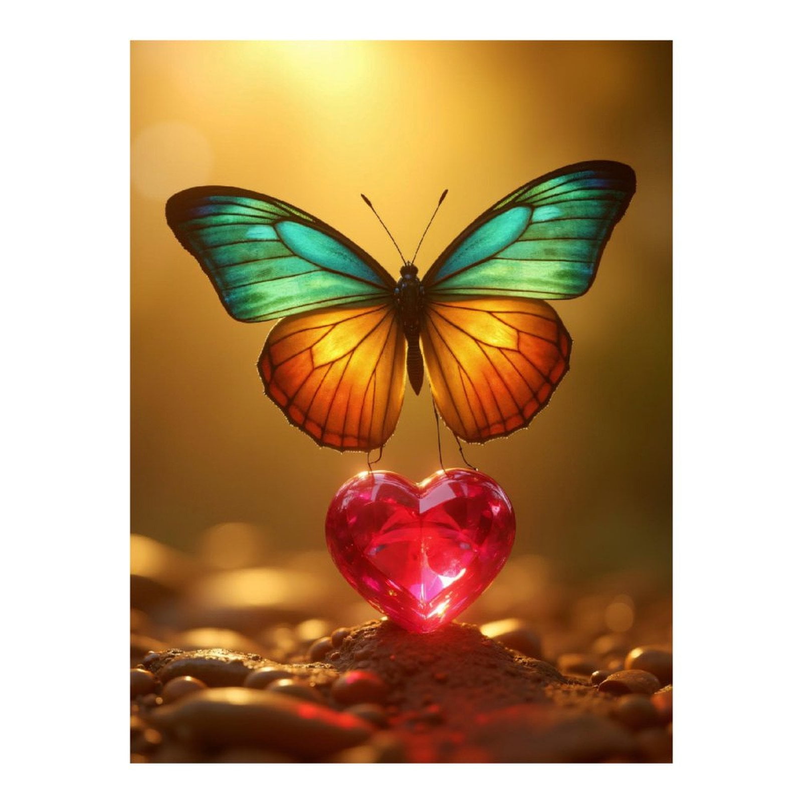 Diamond Art Kits for Adults - Butterfly Gem Heart Glow Stones 5d Diamond Painting for Adults, Diamond Art for Adults Beginners, Frameless Diamond Painting Kits for Adults for Home Wall Decor