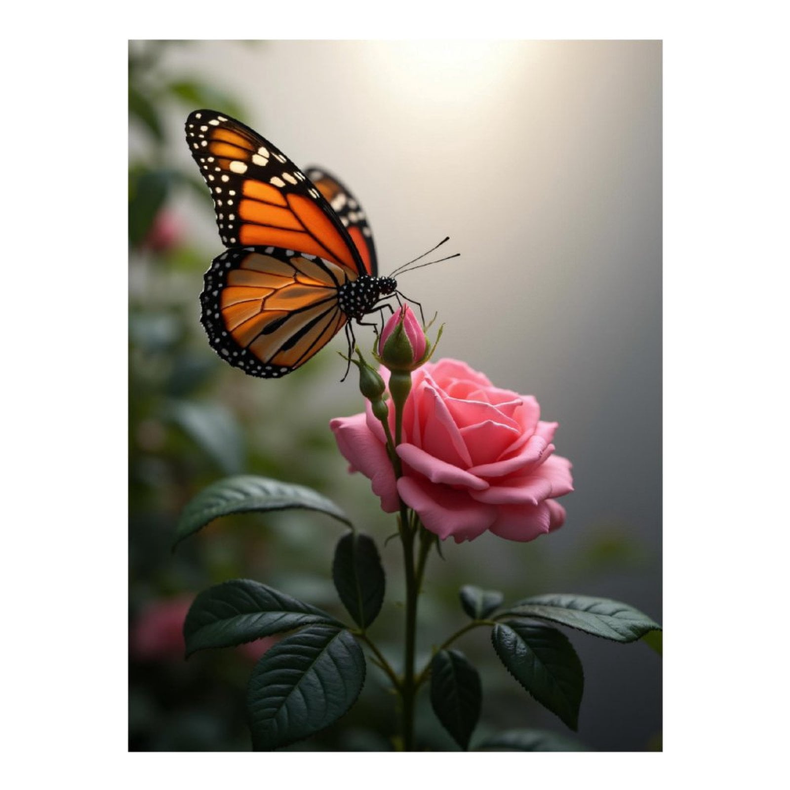 Diamond Art Kits for Adults - Butterfly Rose Sunlight Bloom 5d Diamond Painting for Adults, Diamond Art for Adults Beginners, Frameless Diamond Painting Kits for Adults for Home Wall Decor