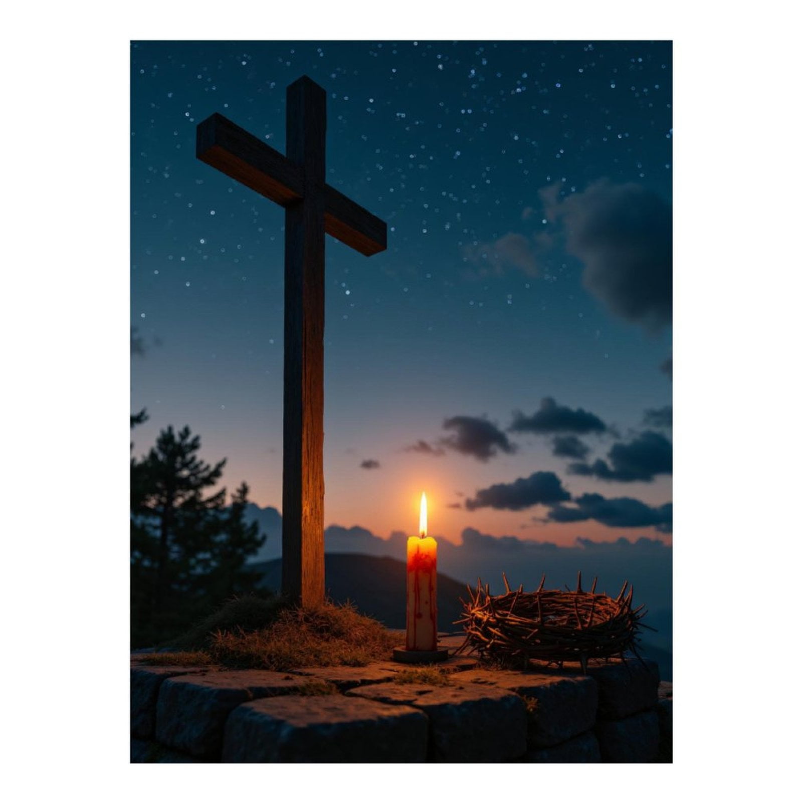 Diamond Art Kits for Adults, Candle Cross Night Sky Crown 5D Diamond Painting Kits for Adults Beginners, DIY Full Drill Diamond Painting, Gem Art and Crafts 12x16