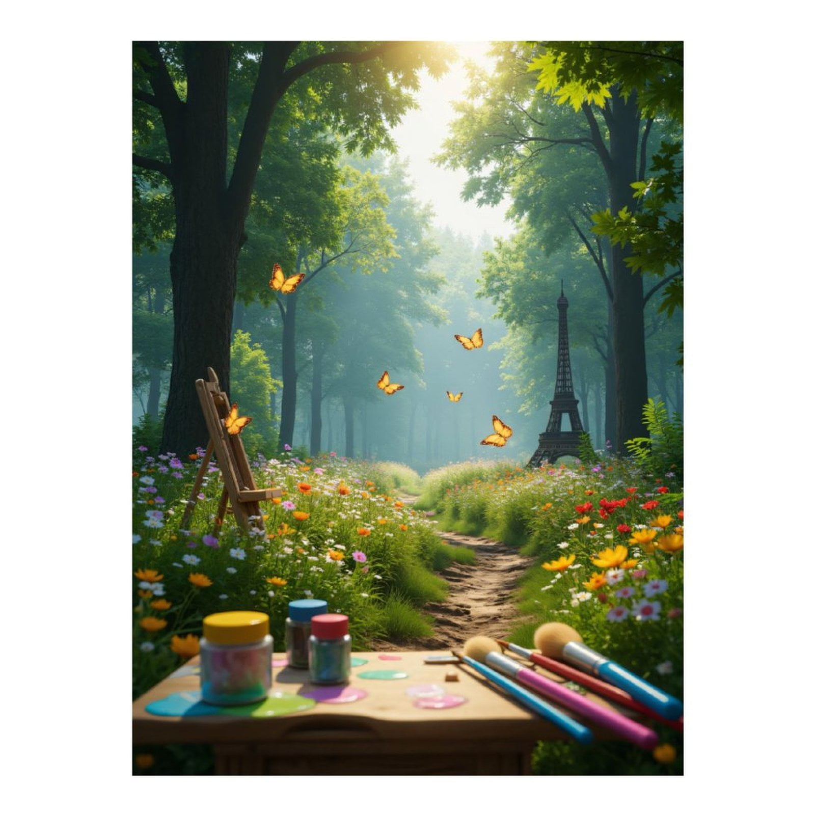 Diamond Art Kits for Adults - Canvas Butterflies Forest Path 5d Diamond Painting for Adults, Diamond Art for Adults Beginners, Frameless Diamond Painting Kits for Adults for Home Wall Decor