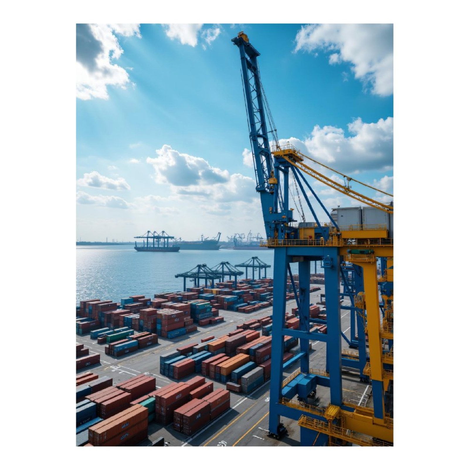 Diamond Art Kits for Adults, Cargo Port With Shipping Containers 5D Diamond Painting Kits for Adults Beginners, DIY Full Drill Diamond Painting, Gem Art and Crafts 12x16